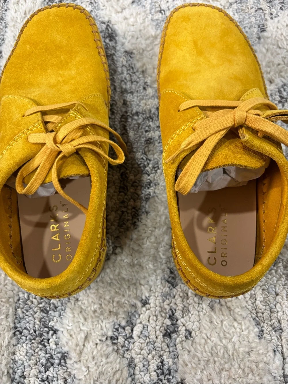 Clarks Originals Weaver Mustard Suede Crepe Sole Men's US 9.5 NWOB